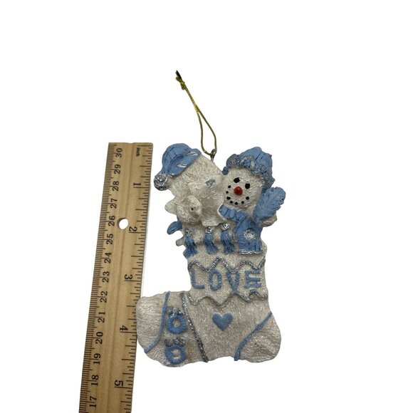 Vintage Noel & Love Christmas Stocking Ornaments A86 - Picture 5 of 5